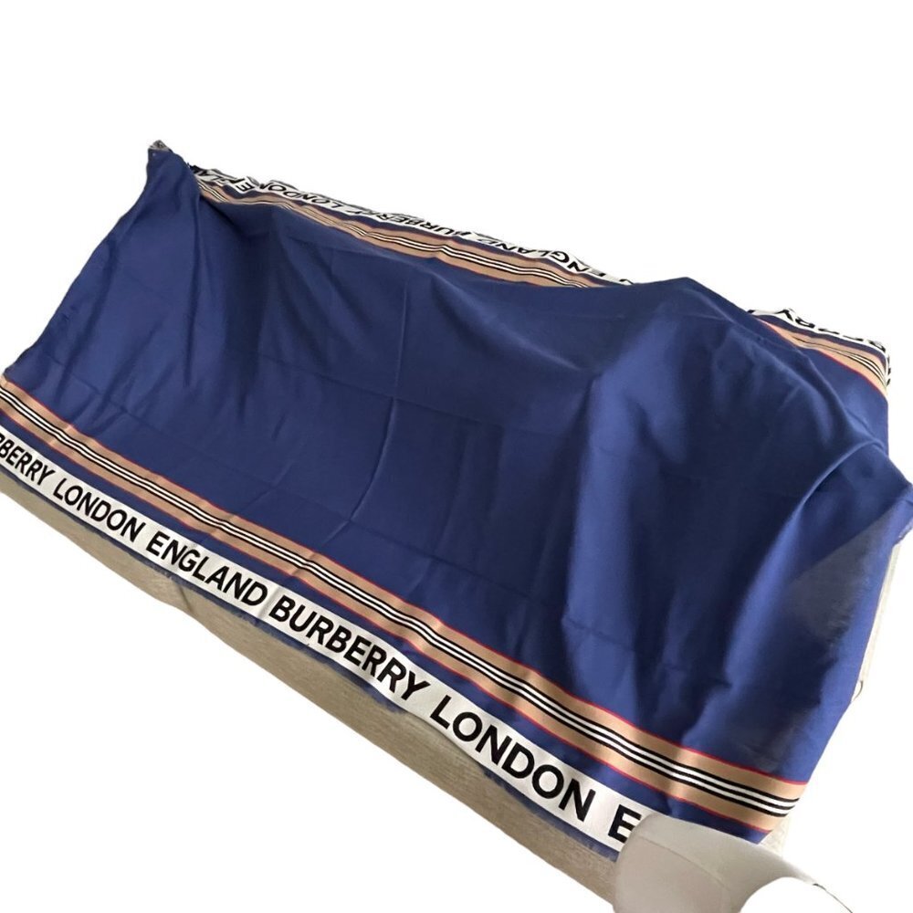 Burberry England Striped Blue Heritage  Scarf, 185cm X 100cm, XL size - Picture 3 of 16